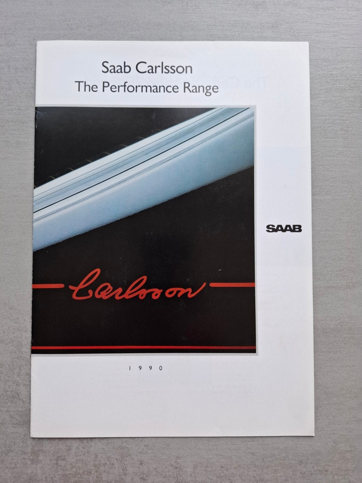 Saab Carlsson brochure - 1990, Ophalen of Verzenden, Zo goed als nieuw, Overige merken