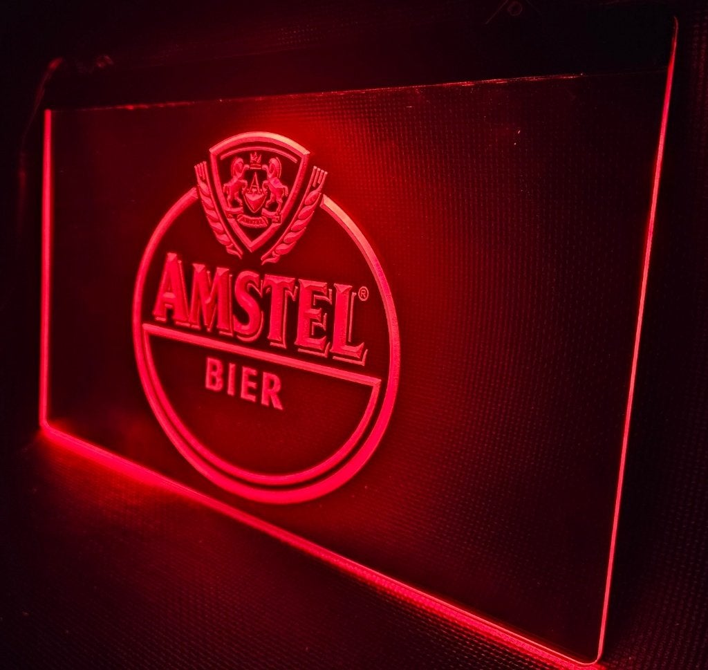 Amstel bier ledlamp rood led reclame lamp decoratie, Reclamebord, Info@deconoord.nl, Deco Noord, Nieuw