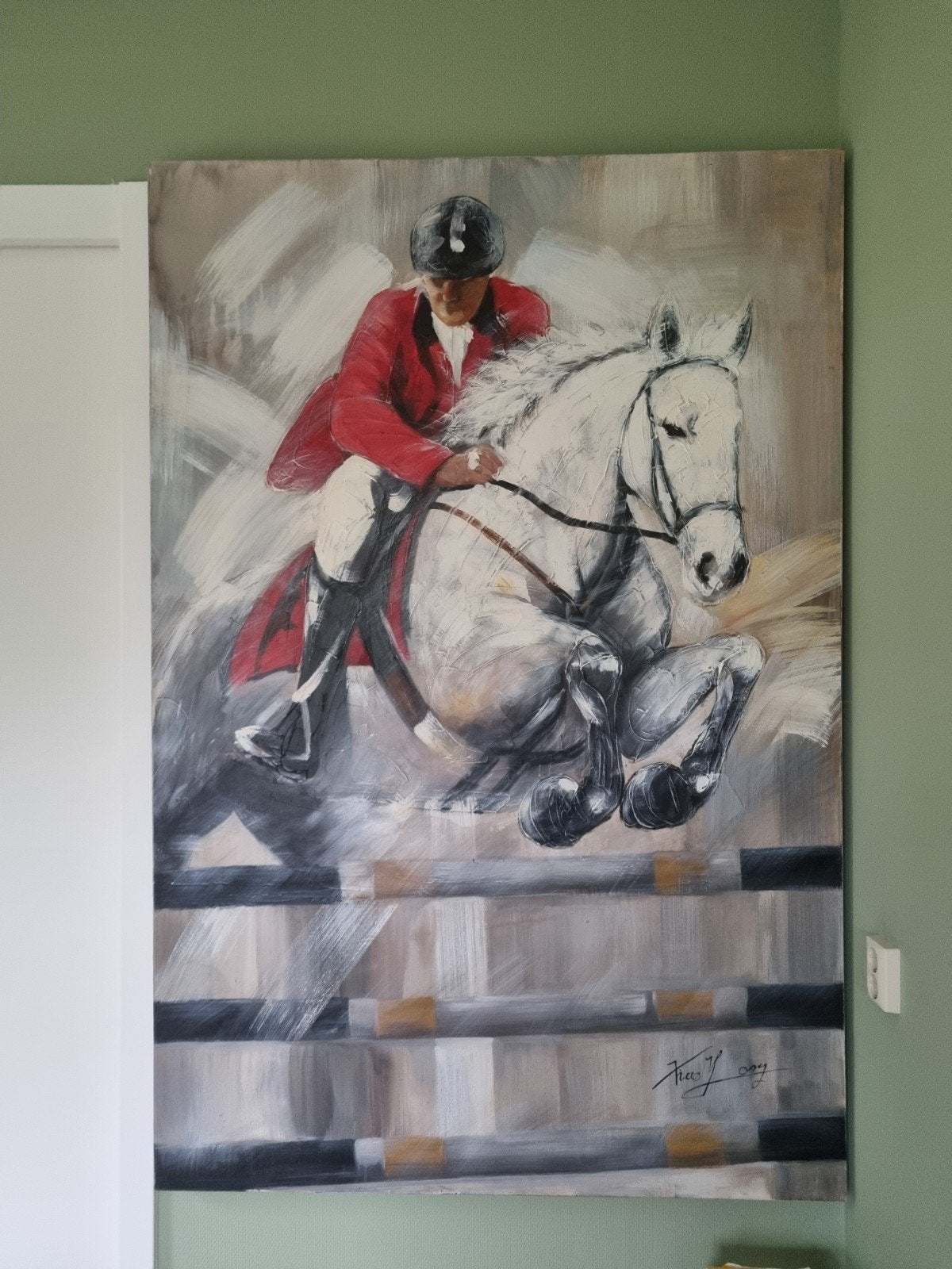 Schilderij te koop, Ophalen of Verzenden, Zo goed als nieuw, 125 cm of meer, Schilderij