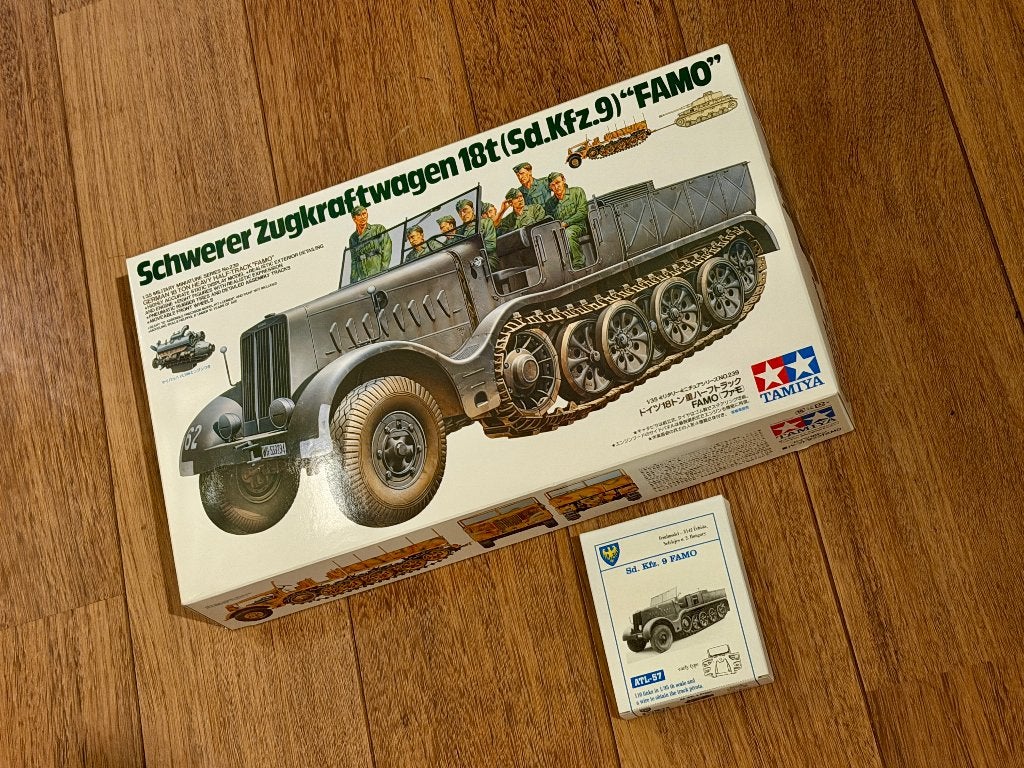 Bouwdoos NIEUW: Tamiya FAMO incl Fruil metalen tracks, Hobby en Vrije tijd, Modelbouw | Auto's en Voertuigen, 1:32 tot 1:50, Overige typen