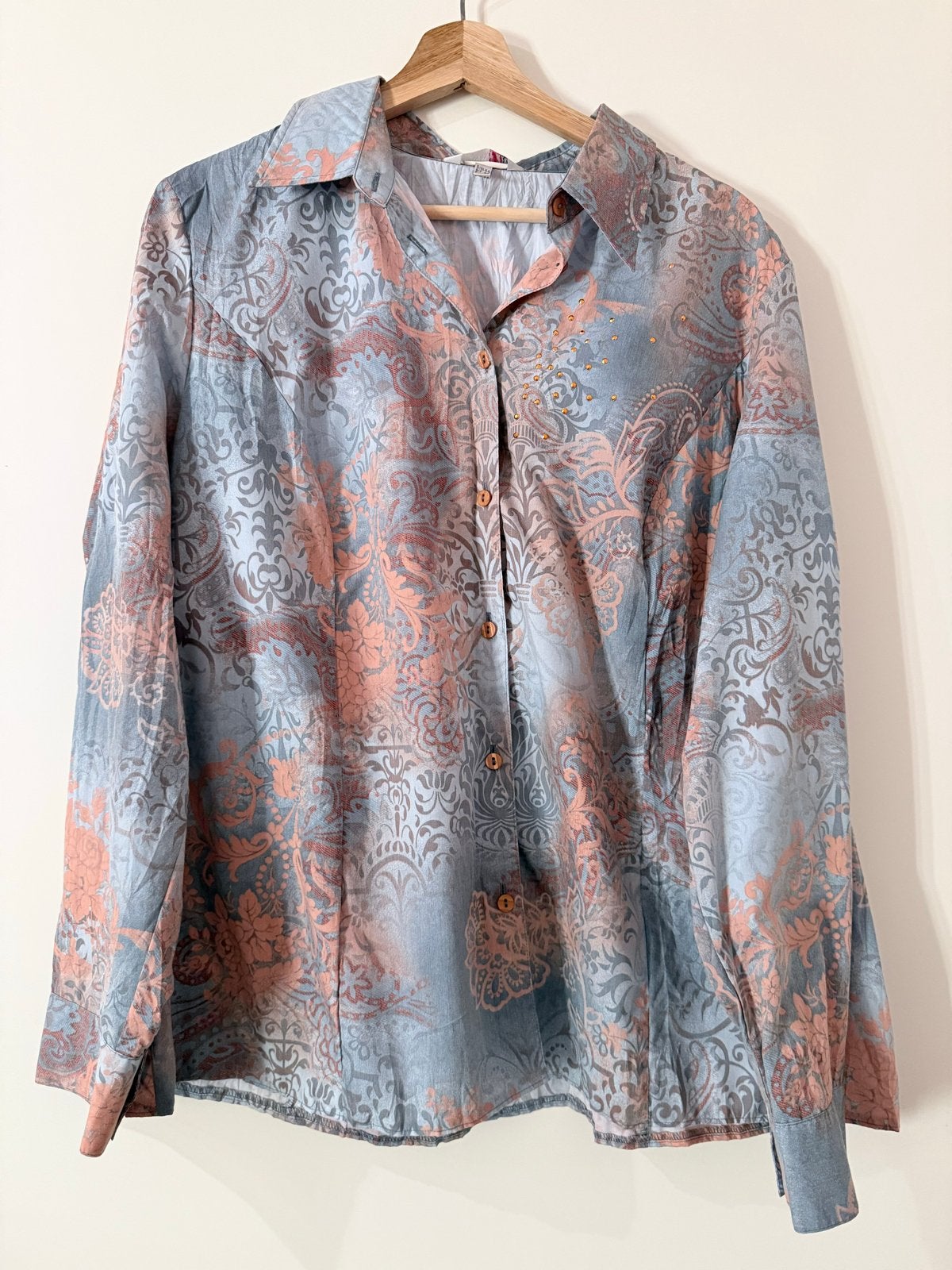 FER Blouse met lange mouwen en patroon, Kleding | Dames, Maat 46/48 (XL) of groter, Zo goed als nieuw, Lange mouw, Meerkleurig