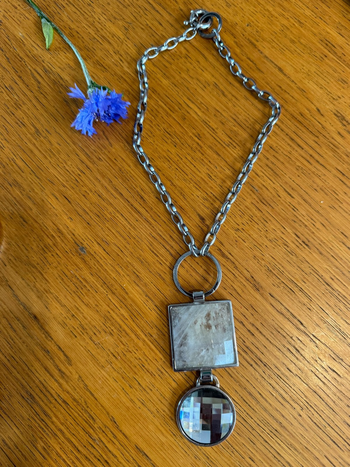 Dyrberg/Kern Ketting met Hanger - Zilverkleurig, Ophalen of Verzenden, Zo goed als nieuw, Zilver, Overige materialen