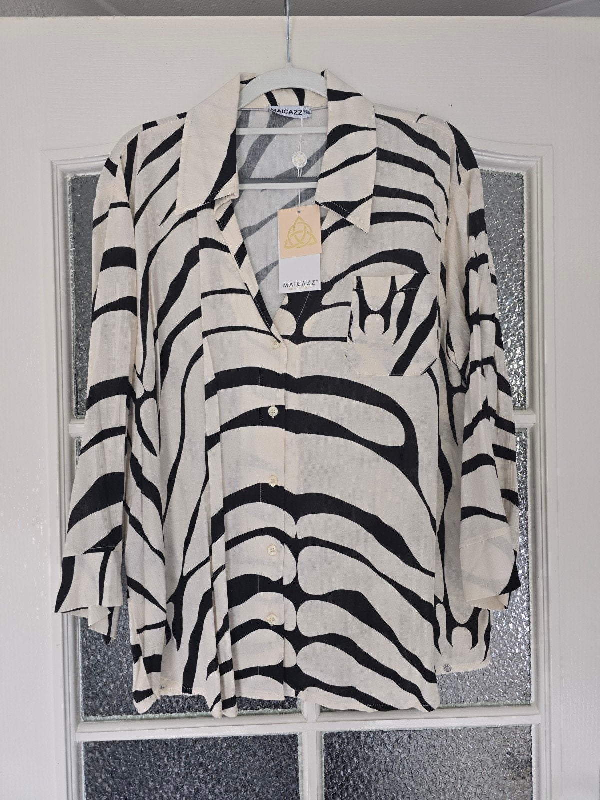 Nieuw blouse maicazz xxl zwart creme, Ophalen of Verzenden, Nieuw, Maat 46/48 (XL) of groter, Zwart