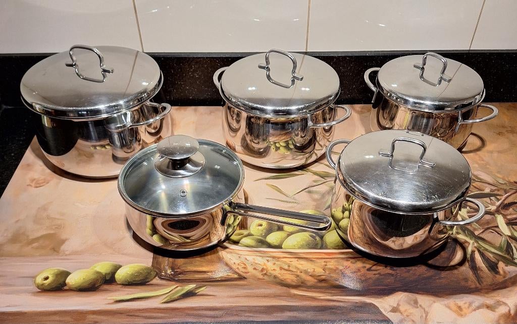 Fissler pannenset, Ophalen, Gebruikt, Rvs, Pannenset