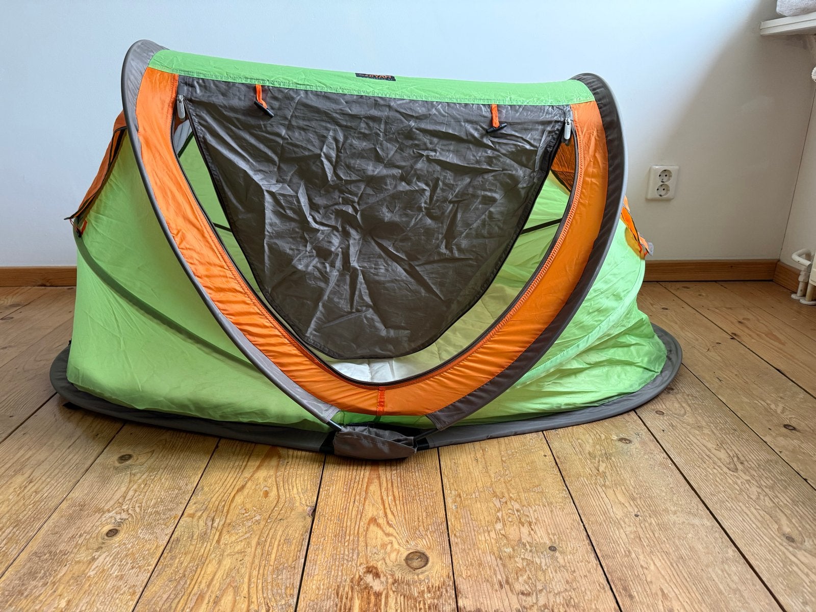 Deryan Peuter Luxe Reisbed/Tent - Groen/Oranje, Ophalen of Verzenden, Zo goed als nieuw