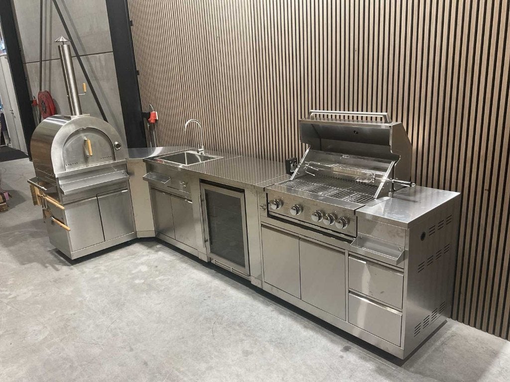 Buitenkeuken bbq pizzaoven verschillende samenstellingen‼️, Ophalen, Nieuw, Gas, Vrijstaand