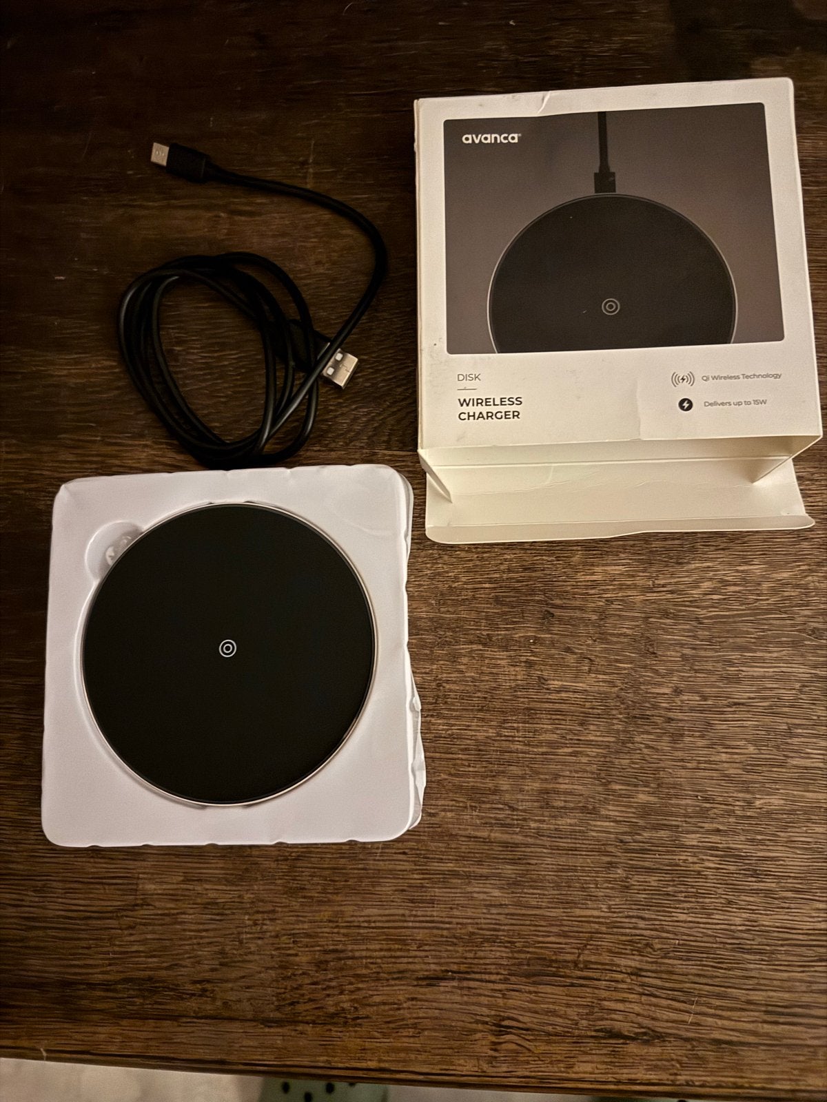 Avanca Disk Draadloze Oplader - Qi Wireless Charger, Ophalen, Universeel, Draadloze oplader, Zo goed als nieuw