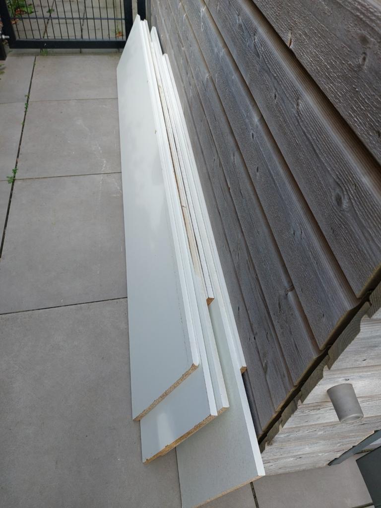 Witte meubelplanken, Ophalen, Gebruikt, 25 tot 50 mm, 200 tot 250 cm