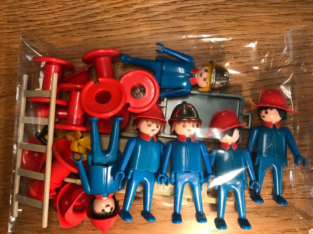 Vintage Playmobil Brandweer Team & Accessoires (Jaren 70), Kinderen en Baby's, Gebruikt, Complete set, Overige typen, Ophalen of Verzenden