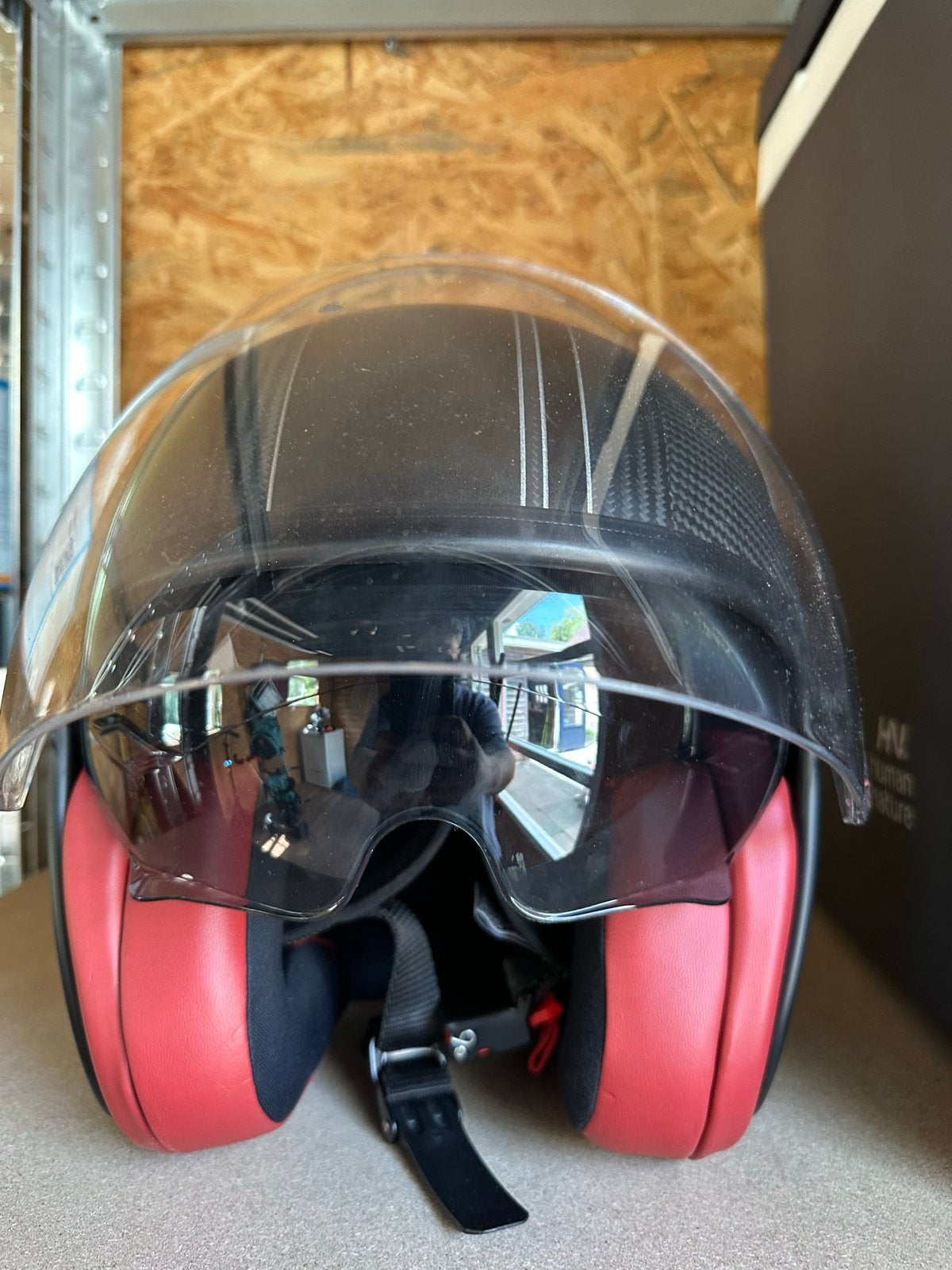 Premier Jethelm - Zwart/Rood - Maat XS, Motoren, XS, Jethelm, Tweedehands, Ophalen
