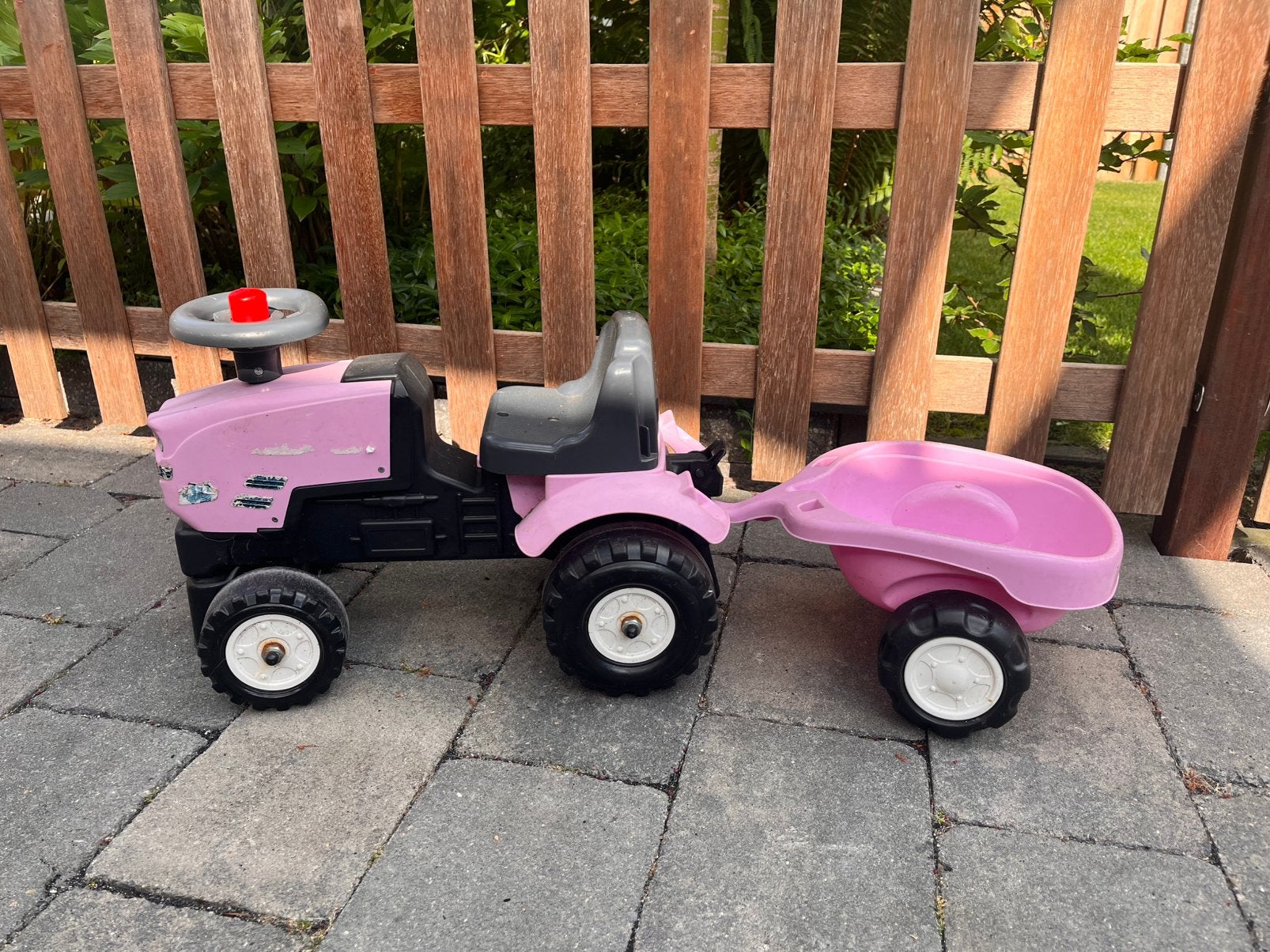 Roze tractor met bak, Ophalen, Zo goed als nieuw, Overige merken
