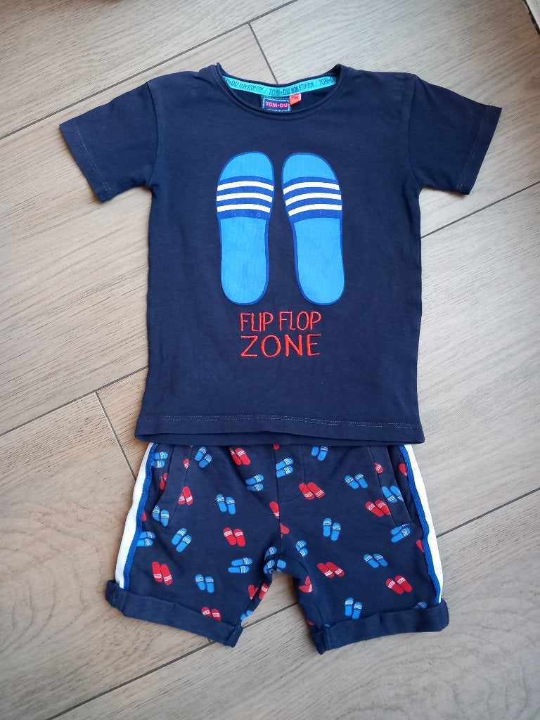 K235 Blauw setje Tom Du maat 92/98, Gebruikt, Ophalen of Verzenden, Jongen, Setje