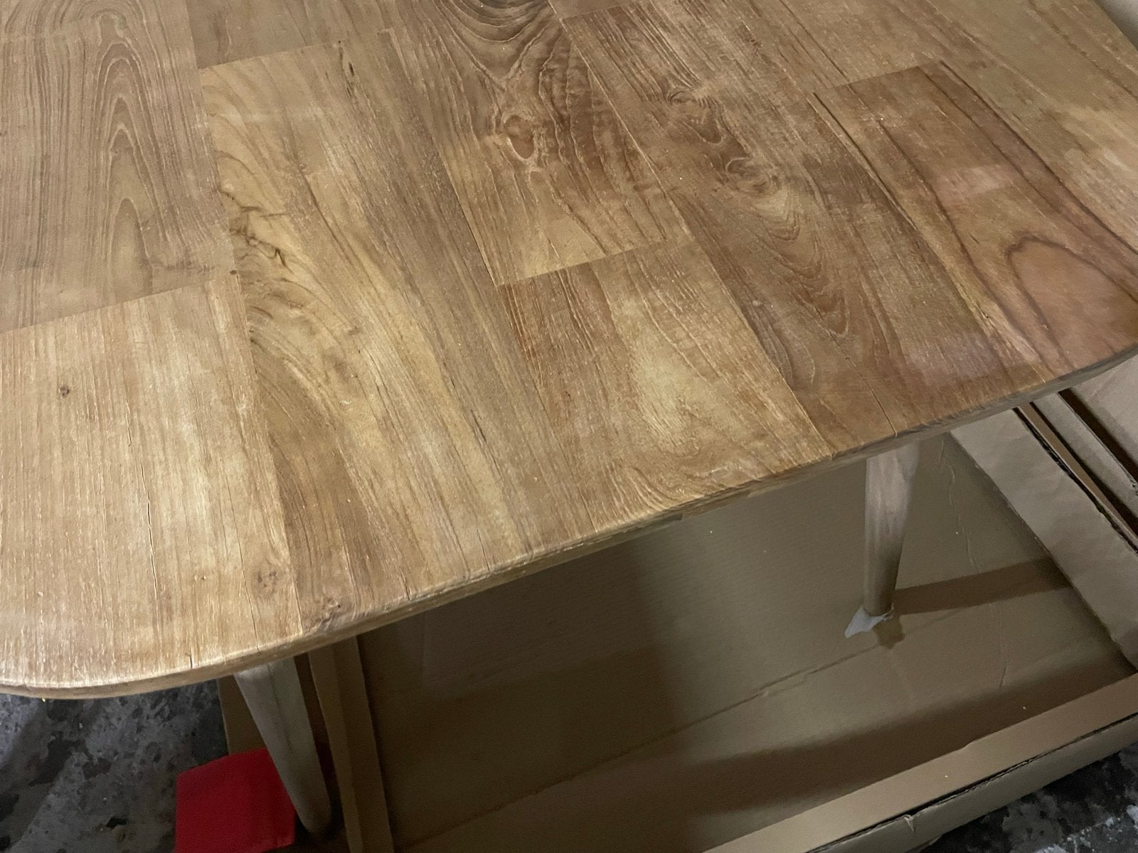 Tafel Tabassum 220x100 van gerecycled teak, Huis en Inrichting, Tafels | Eettafels, Ophalen, Gebruikt, 100 tot 150 cm, Teakhout
