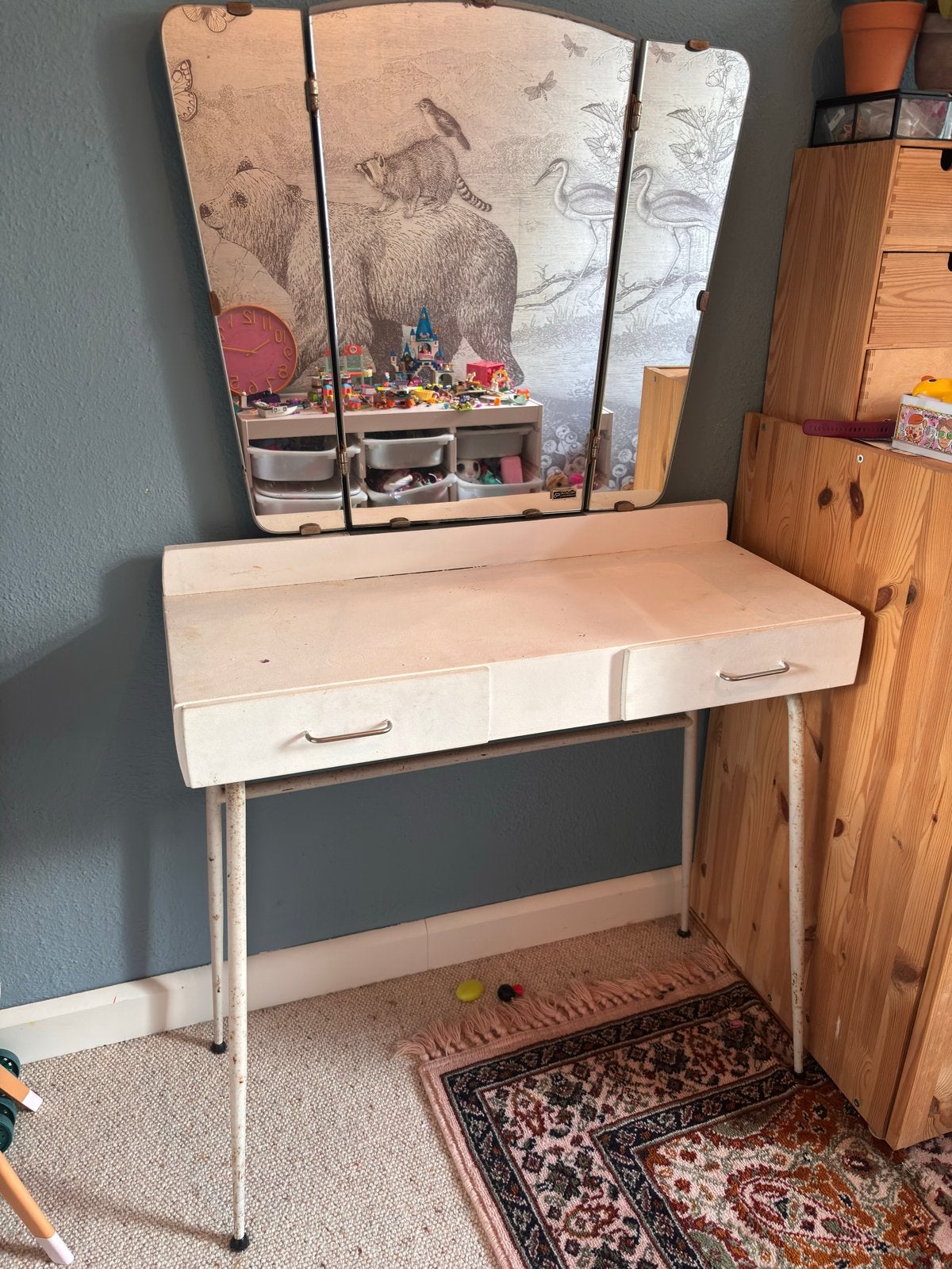 Vintage Kaptafel voor Kinderen met Spiegel, Ophalen, Gebruikt, 50 tot 100 cm, Minder dan 100 cm