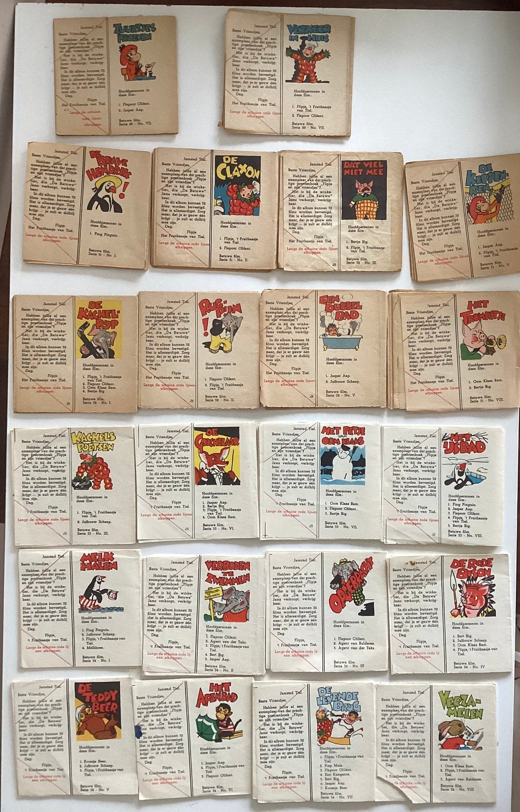 22 vintage reclamefilmstroken van Flipje Tiel,  de Betuwse, Ophalen of Verzenden