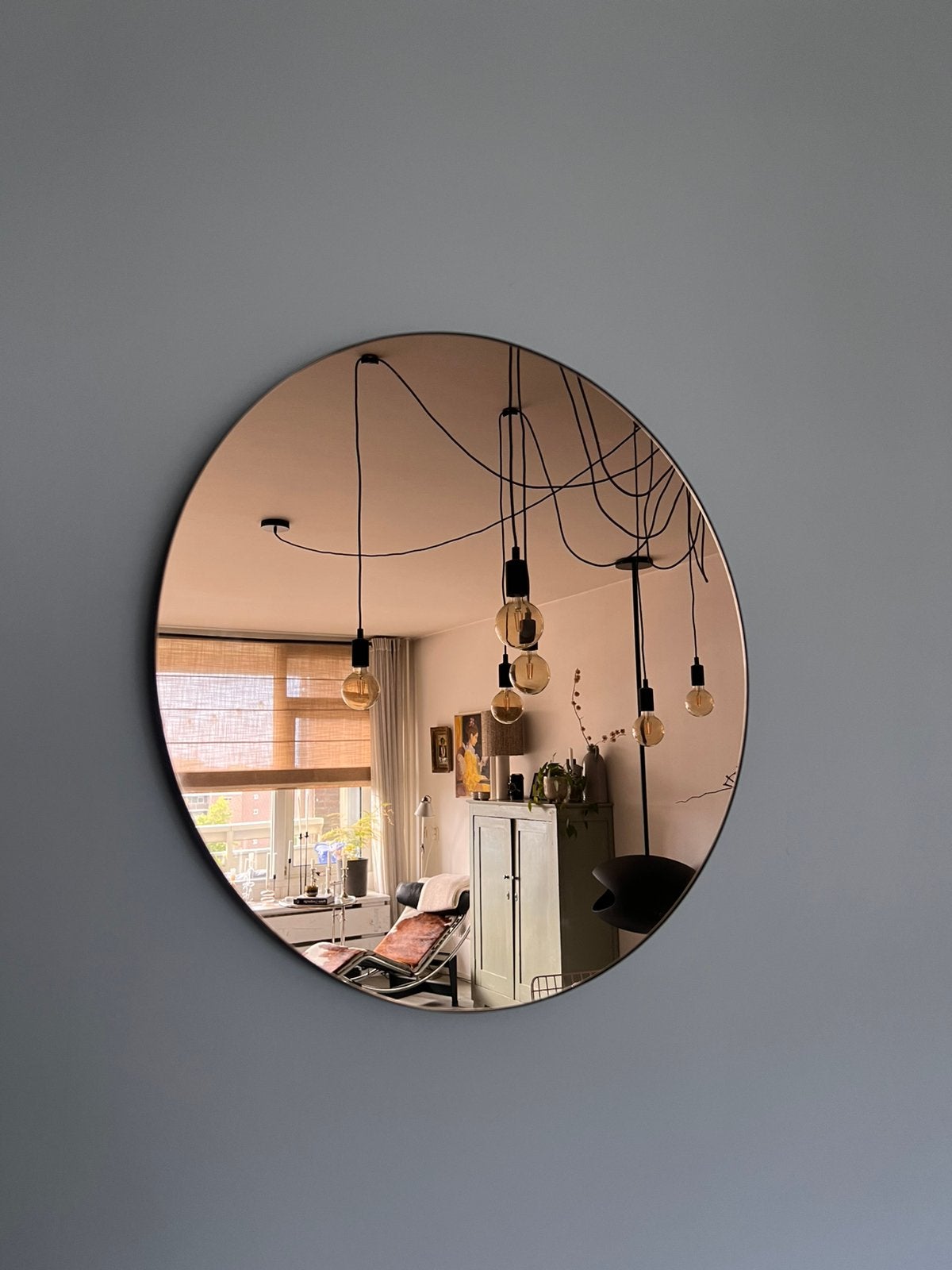 Spiegel van House Doctor 50 cm Ø, Huis en Inrichting, Ophalen, Rond, Zo goed als nieuw, Minder dan 100 cm