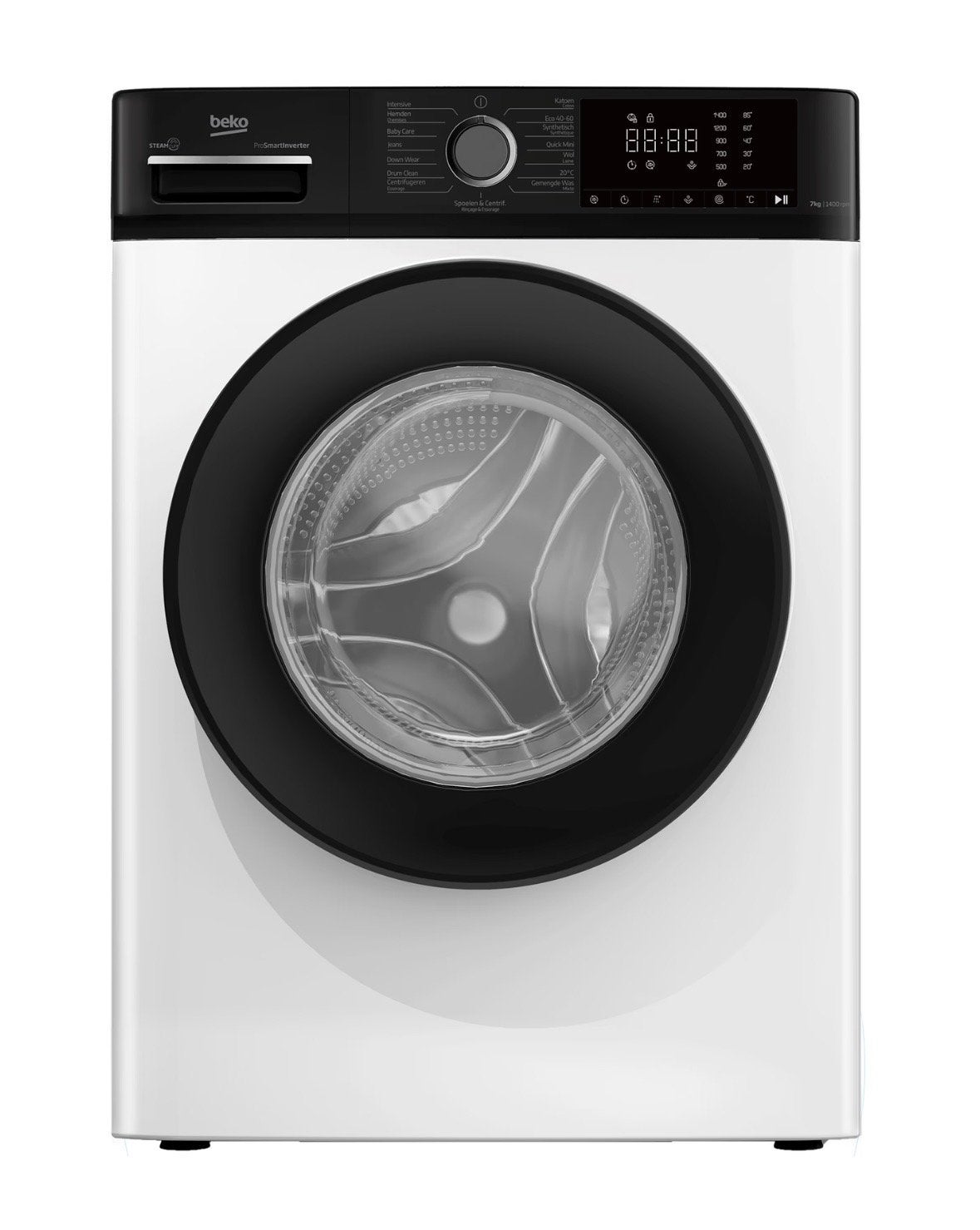 Beko B1W764BBBE SteamCure Wasmachine 7kg 1400rpm Nieuw, Ophalen, Nieuw, Voorlader, 1200 tot 1600 toeren
