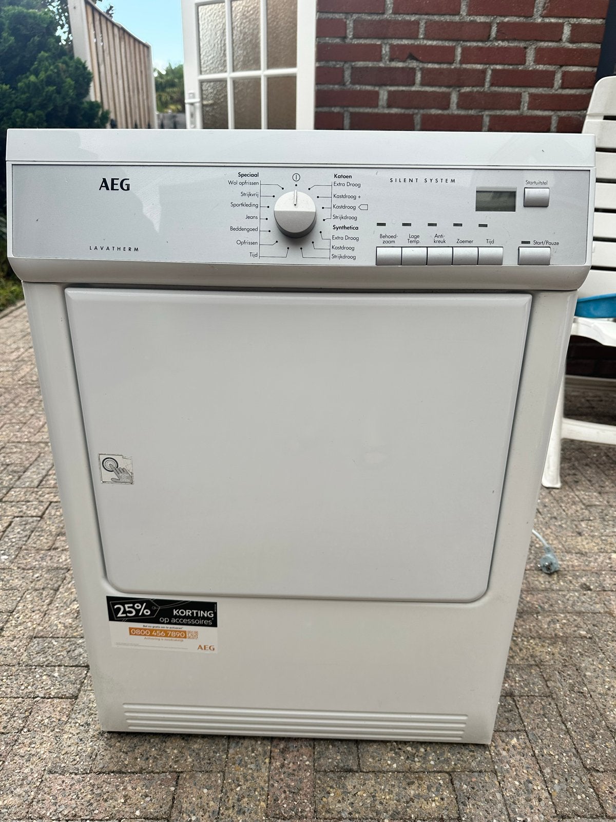 Wasdroger AEG Lavatherm T75177NAV Luchtafvoer, Ophalen, 6 tot 8 kg, Luchtafvoer, Zo goed als nieuw