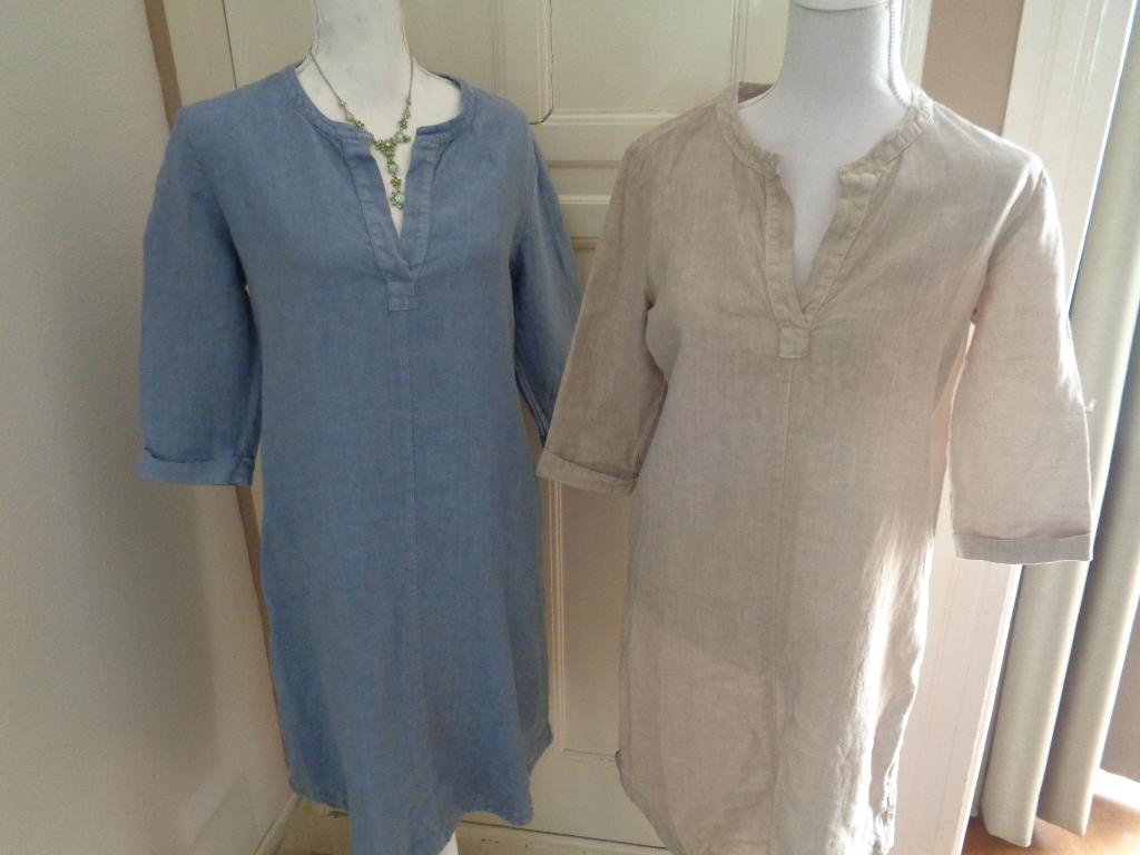 LABEL NICK linnen jurk/tuniek:mt M, Kleding | Dames, Maat 38/40 (M), Label Nick, Beige, Ophalen of Verzenden