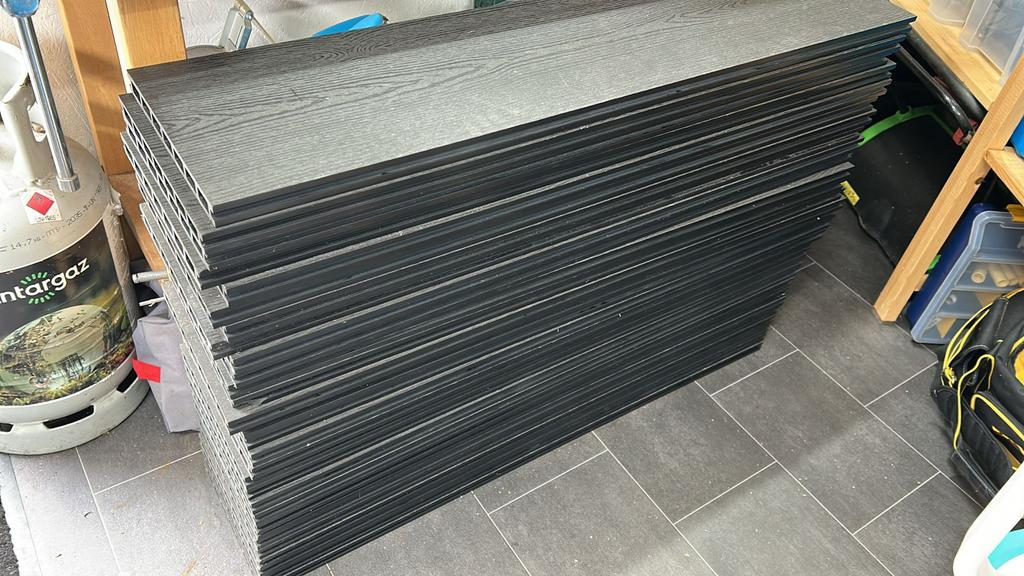 Prodeck Composiet vlonderplanken en regels 7m2 antraciet, Ophalen, Zo goed als nieuw, Composiet