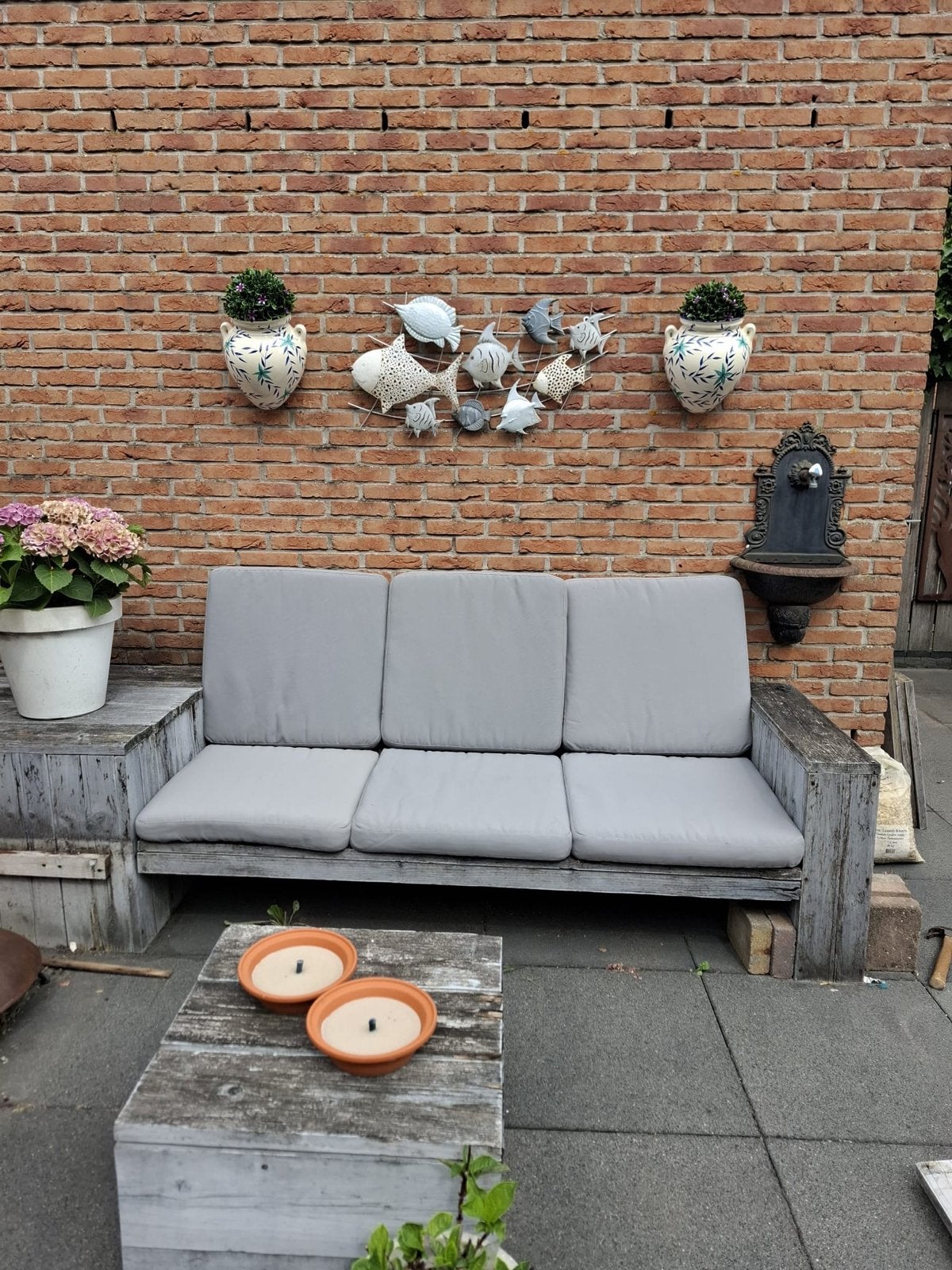 Ikea kussens 62x62 cm - Grijs, Ophalen of Verzenden, Gebruikt, Grijs, Vierkant