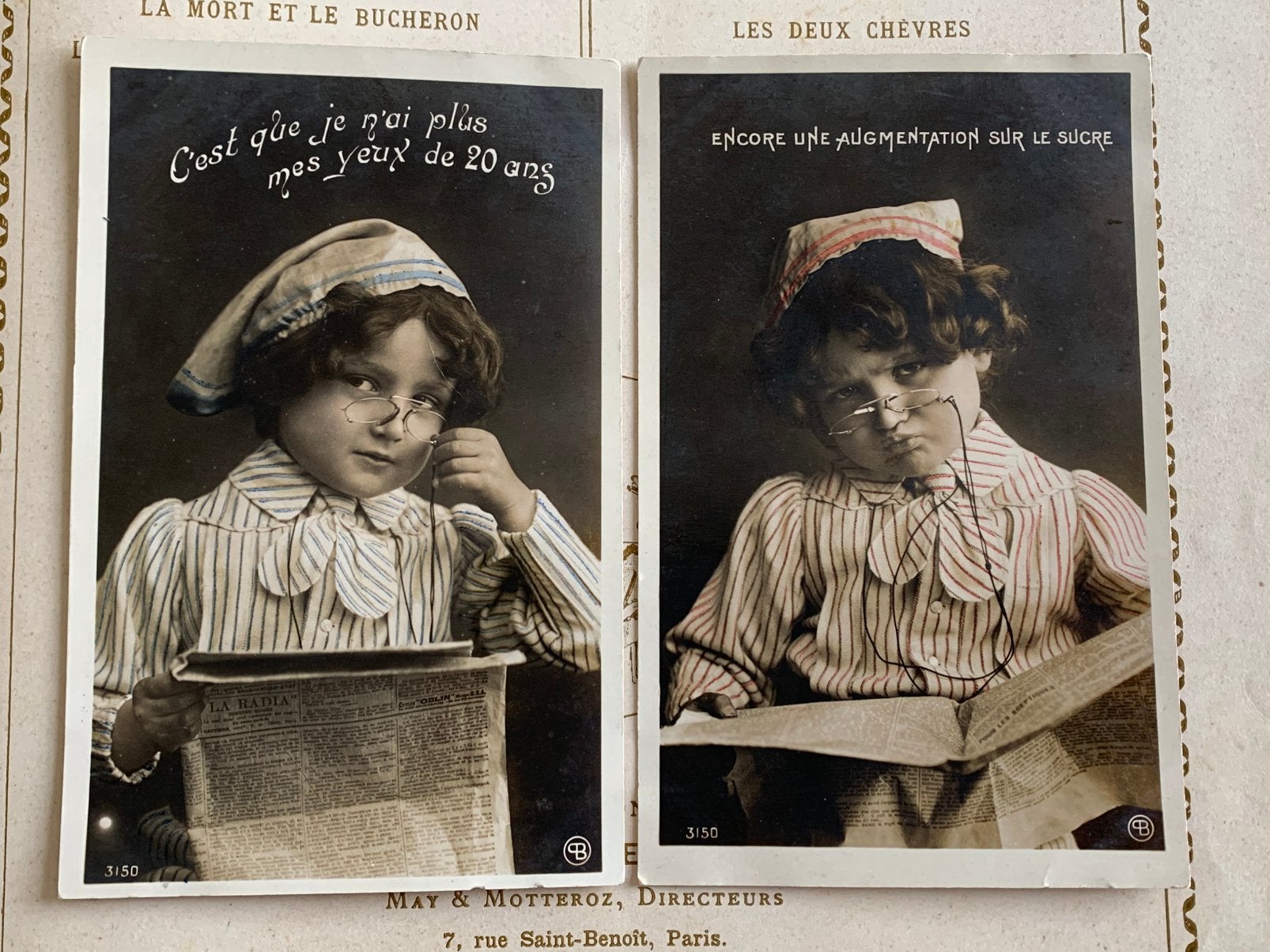 Kindje leest de krant (GO), Ophalen of Verzenden, Voor 1920, Ongelopen, Kinderen