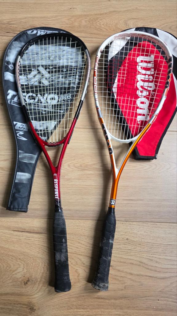 Squash rackets Wilson en Tecno pro, Sport en Fitness, Tennis, Ophalen of Verzenden, Gebruikt, Racket, Wilson