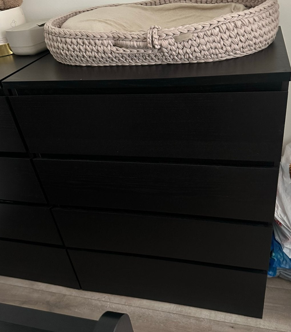 Malm Ikea Ladekast zwart, Huis en Inrichting, Kasten | Ladekasten, Ophalen, 50 tot 100 cm, Zo goed als nieuw, 3 of 4 laden