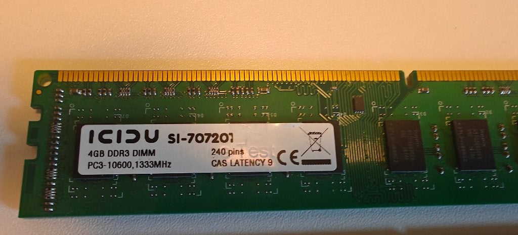 ICIDU 8GB (2x4GB) DDR3 1333MHz PC3-10600 geheugen desktop, Computers en Software, RAM geheugen, Gebruikt, 8 GB, DDR3, Ophalen of Verzenden