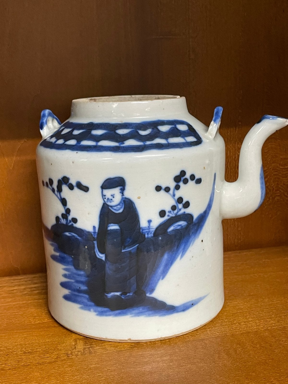 Antieke Chinese Blauw-Witte Porseleinen Theepot, Antiek en Kunst, Antiek | Porselein, Ophalen of Verzenden