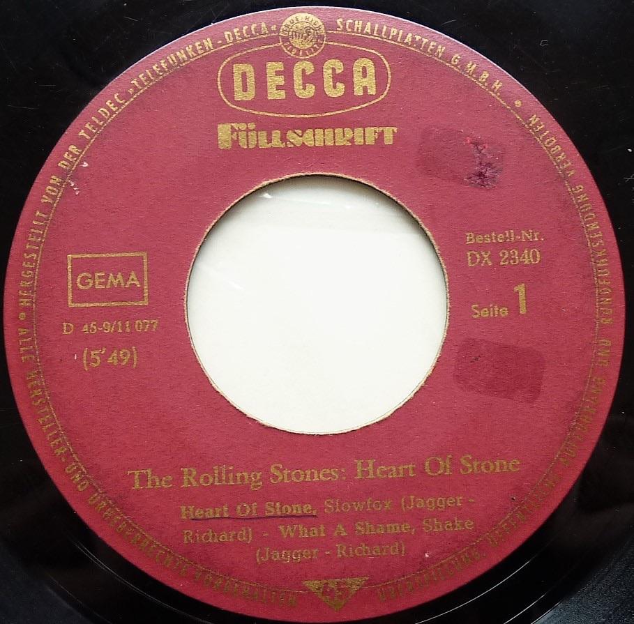 D1 Rolling stones EP Heart of stone '65 GERM €5, Originele persing, Ophalen of Verzenden, Gebruikt, Rock en Metal