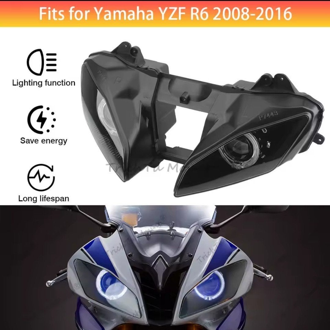 YAMAHA R6 2008 - 2016 Angel Eyes Koplamp headlight, Motoren, Ophalen of Verzenden, Nieuw