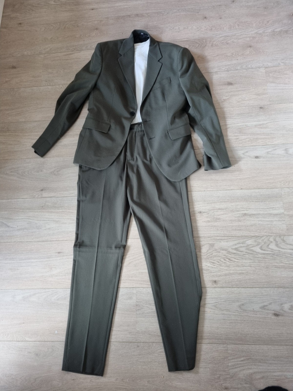 Zara pak (jasje 46, broek 38) met wit shirt, Zara, Ophalen of Verzenden, Zo goed als nieuw, Groen