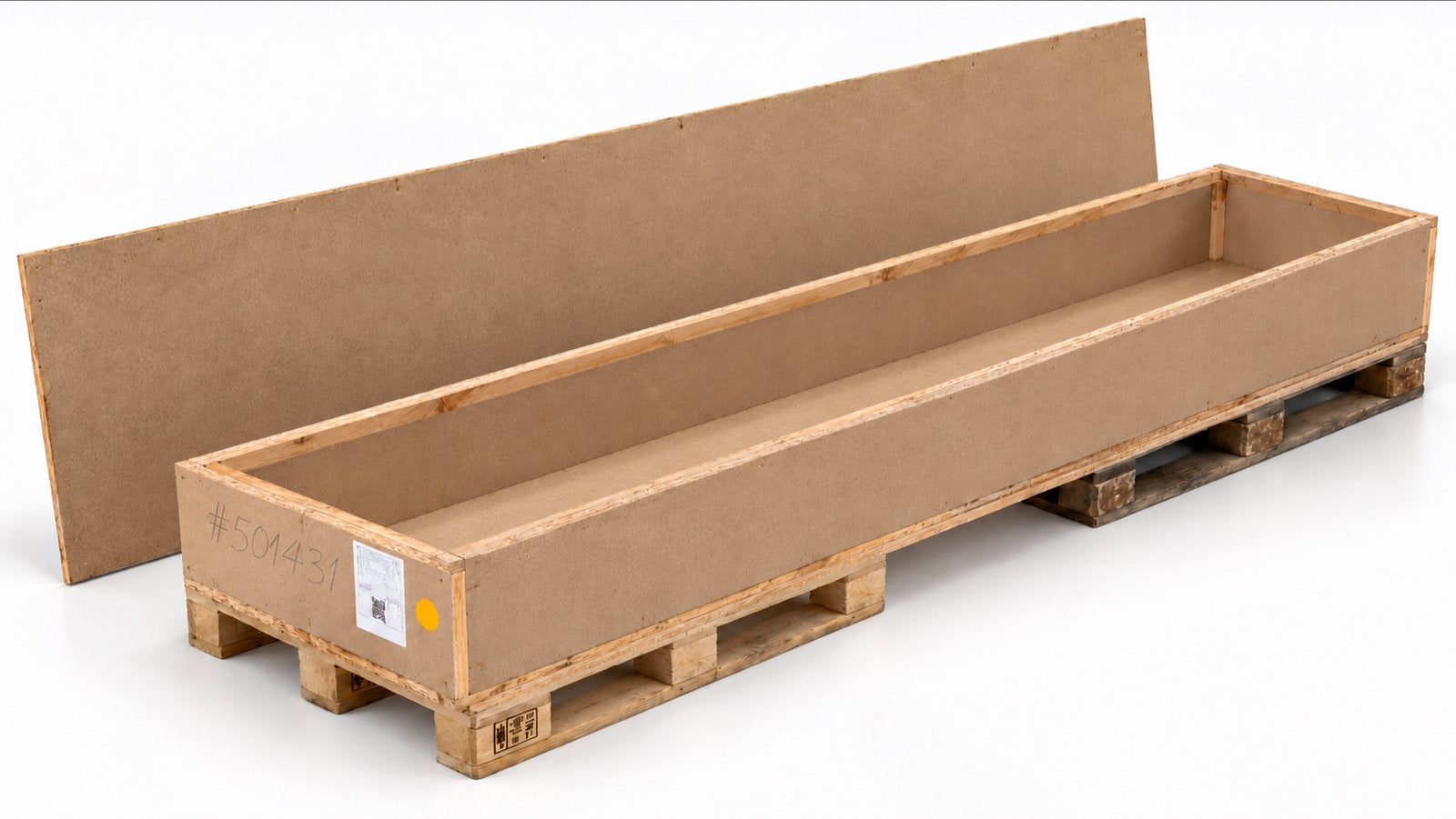Gratis houten transportkist met pallets - 310x80x44 cm, Ophalen, Gebruikt, 100 cm of meer, 60 cm of meer