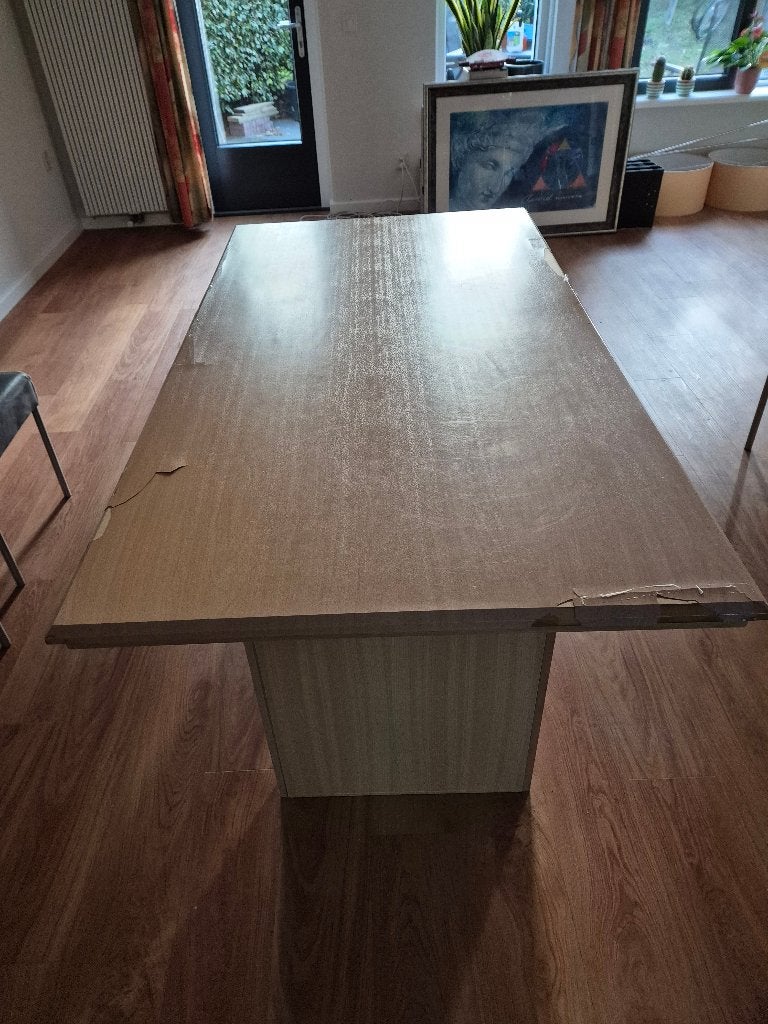 GRATIS: Beuken Eettafel, Huis en Inrichting, Ophalen, Gebruikt, Rechthoekig, 50 tot 100 cm