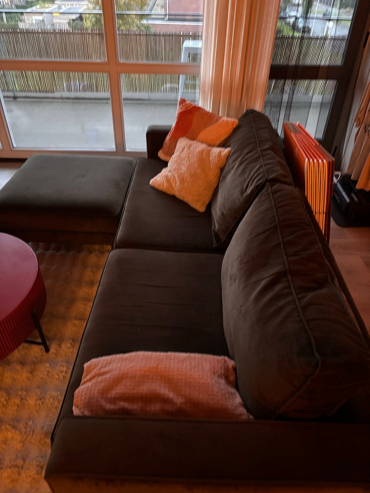 Comfortabele hoekbank, Ophalen, Gebruikt, 100 tot 125 cm, Hoekbank