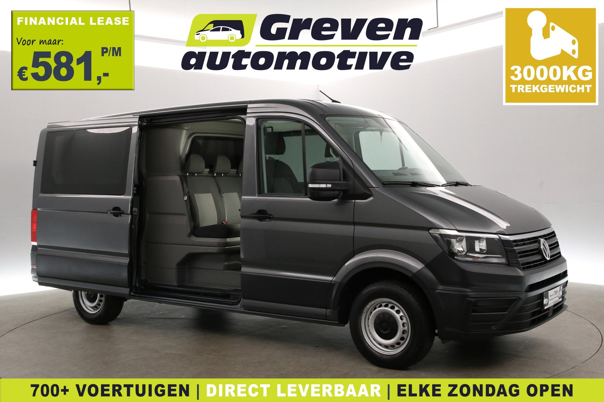 Volkswagen Crafter 2.0 TDI L3H2 | DC | 6 Zits | Airco | Came, Stof, Gebruikt, Euro 6, 4 cilinders