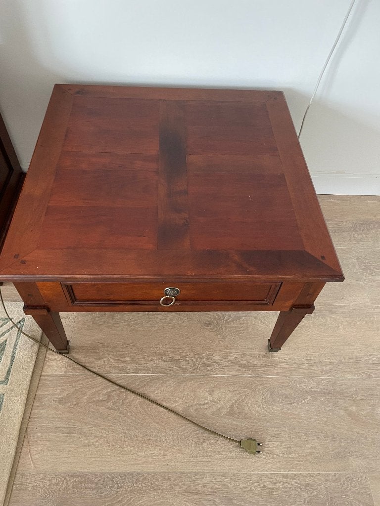 bijzettafels kersen, Klasiek kersen, Vierkant, Zo goed als nieuw, 60 cm of meer