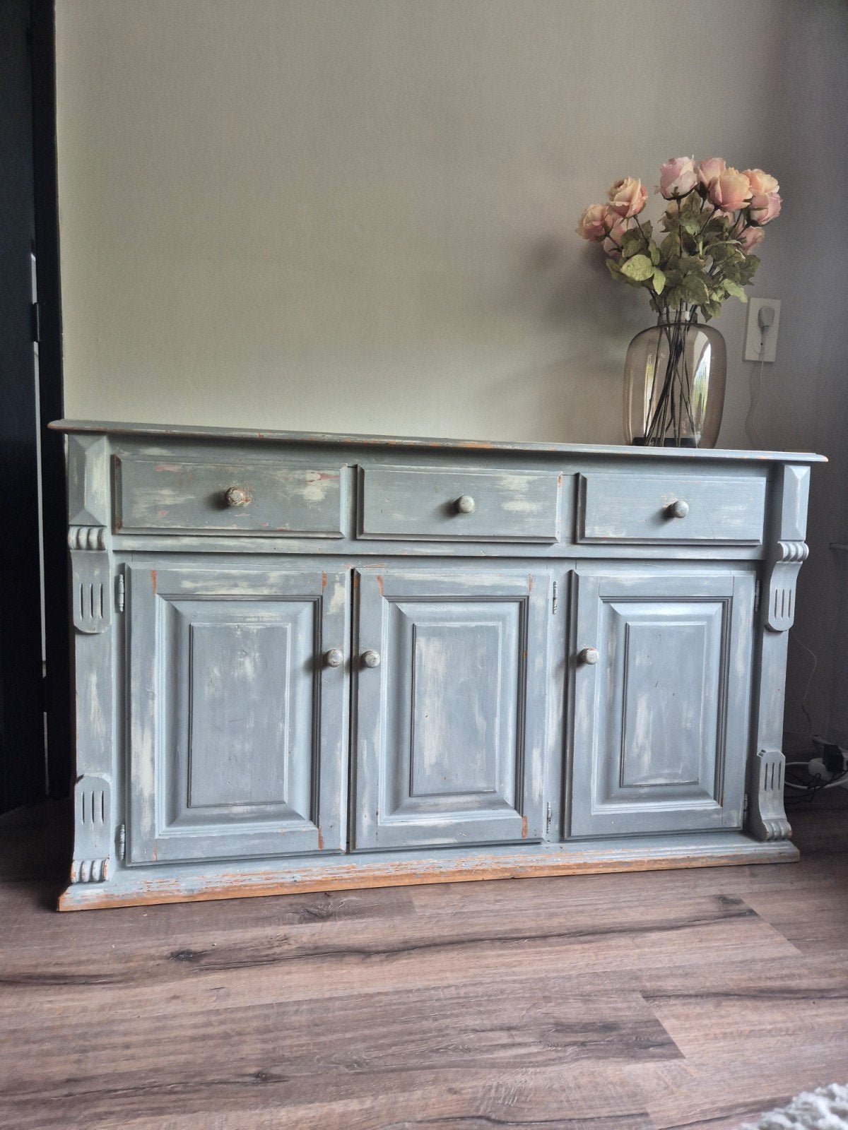 Dressoir grijs kalkverf Annie Sloan, Ophalen, Gebruikt, 25 tot 50 cm, 100 tot 150 cm