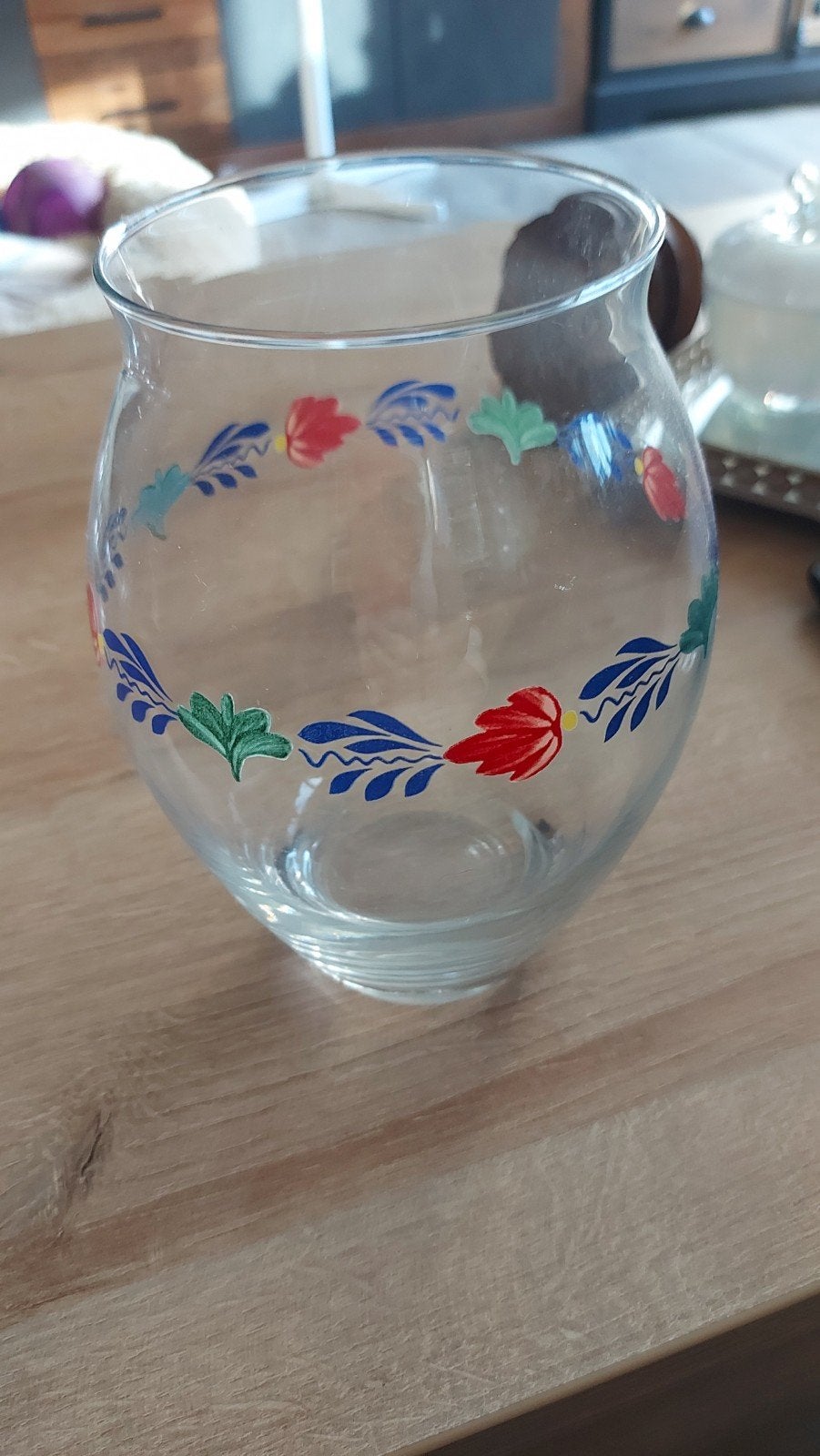 Boerenbont Vaasje - Decoratief Glaswerk, Ophalen of Verzenden