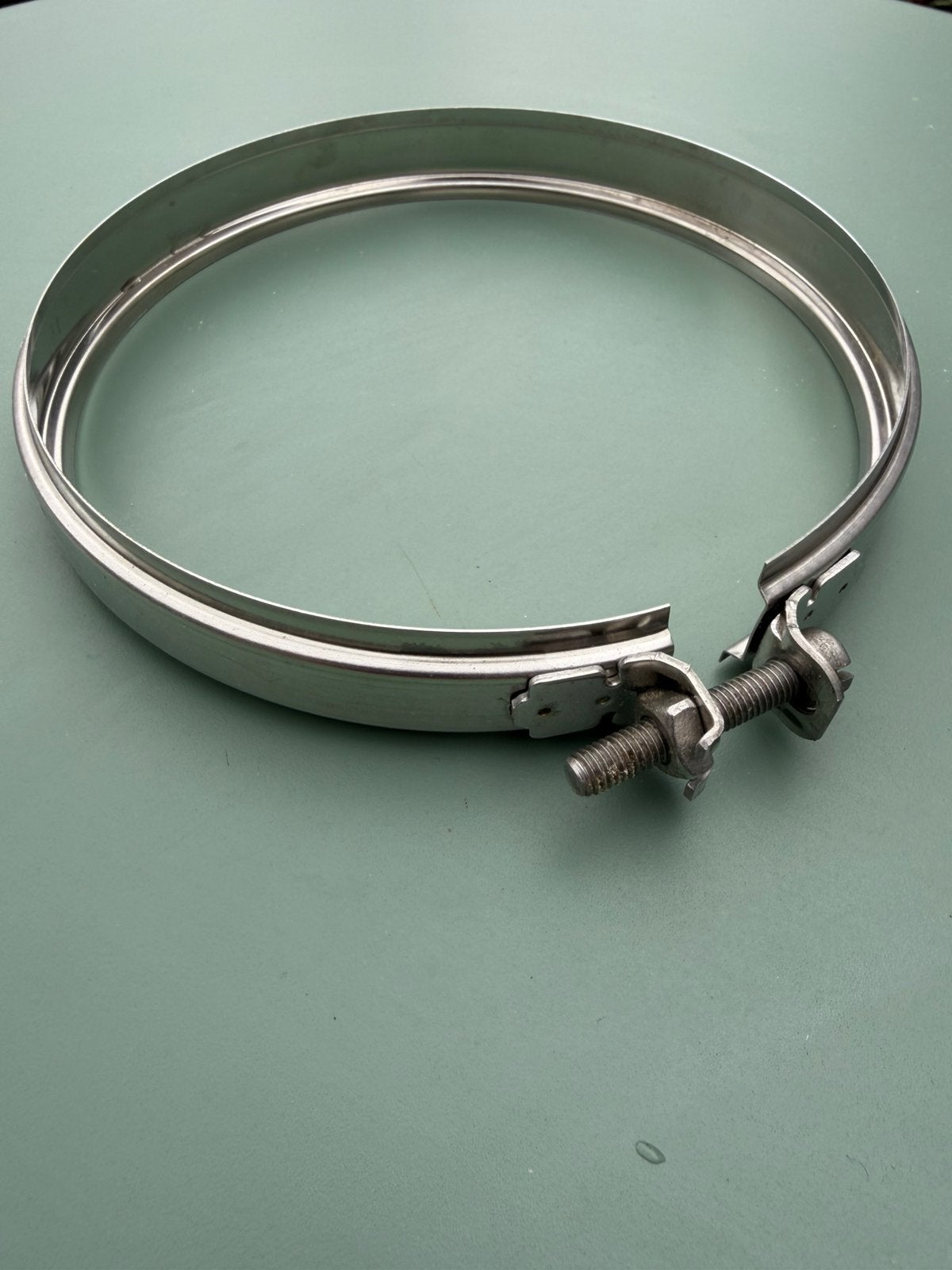 Rvs klemband voor enkelwandige kachelpijp, diameter 150 mm, Doe-het-zelf en Verbouw, Nieuw, Ophalen of Verzenden, Rvs, Rechte buis