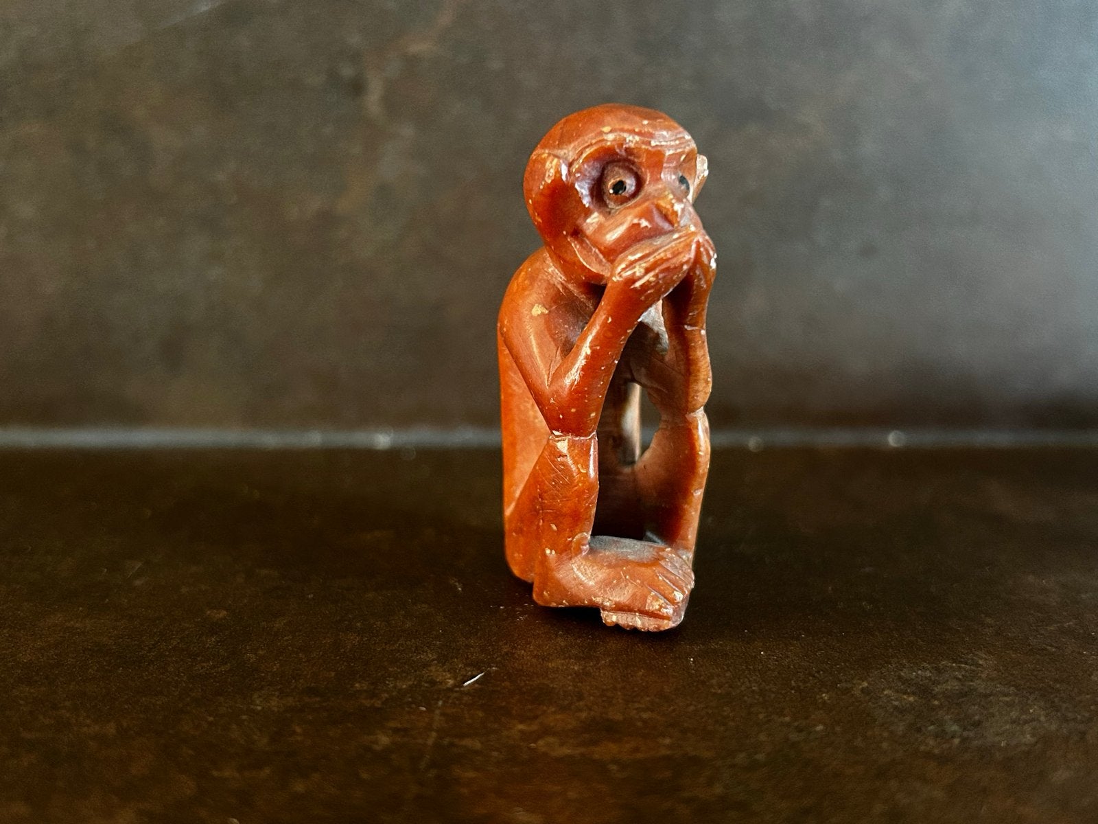 Antieke Japanse Netsuke - Zittende Aap, Antiek en Kunst, Ophalen of Verzenden, Netsuke, Japan, Gesneden