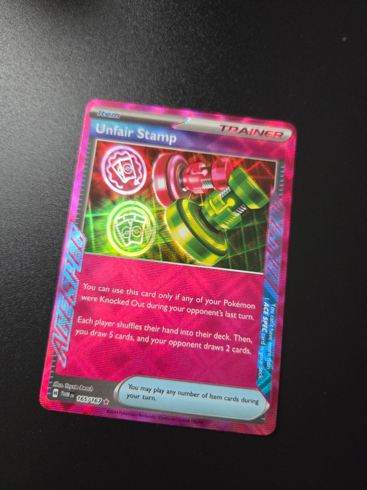 Unfair Stamp 165/167 Pokemon Twilight Masquerade, Ophalen of Verzenden, Zo goed als nieuw, Booster, Foil