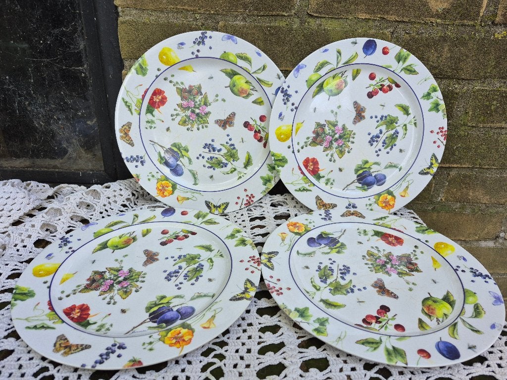 Janneke Brinkman Fruit & Flowers melamine ontbijtbordjes, Kunststof, Gebruikt, Mepal, Ophalen of Verzenden