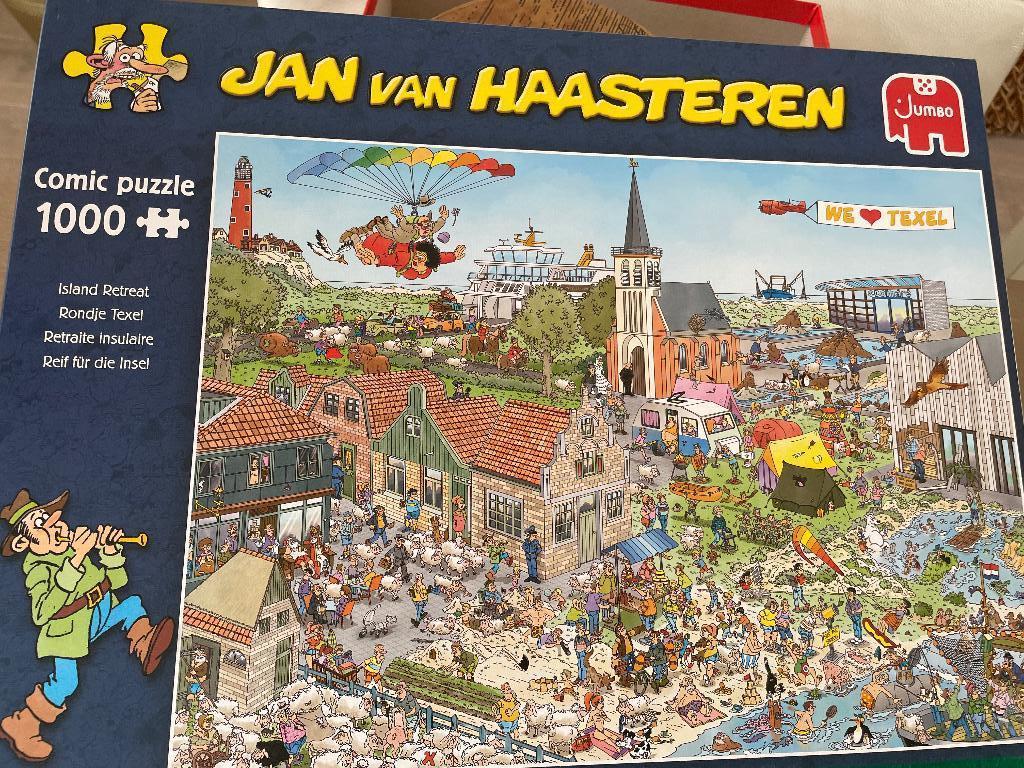 Jan van Haasteren puzzel 1000 stukjes Rondje Texel, Ophalen, 500 t/m 1500 stukjes, Zo goed als nieuw