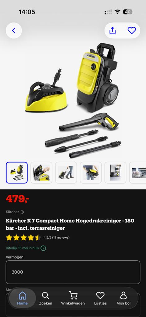 NIEUWE KARCHER K7 COMPACT HOME HOGEDRUKREINIGER 180BAR, Tuin en Terras, Ophalen, Nieuw, Elektrisch