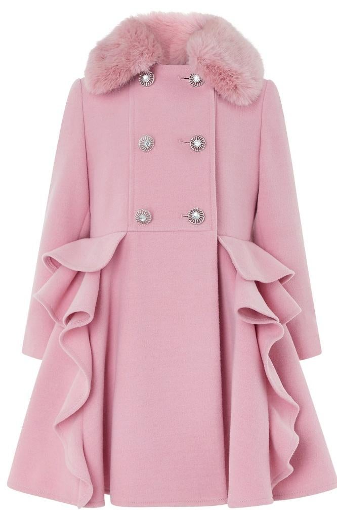 Monsoon roze meisjesjas met ruches maat 146 (11–12 jaar) NEW, Ophalen, Monsoon Fashion, Meisje, Nieuw