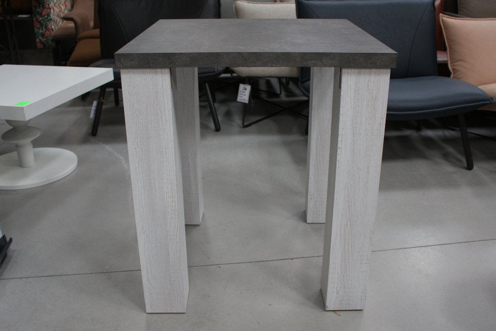 Vierkante salontafel + bijzettafel hout melamine wit grijs, Ophalen, Zo goed als nieuw