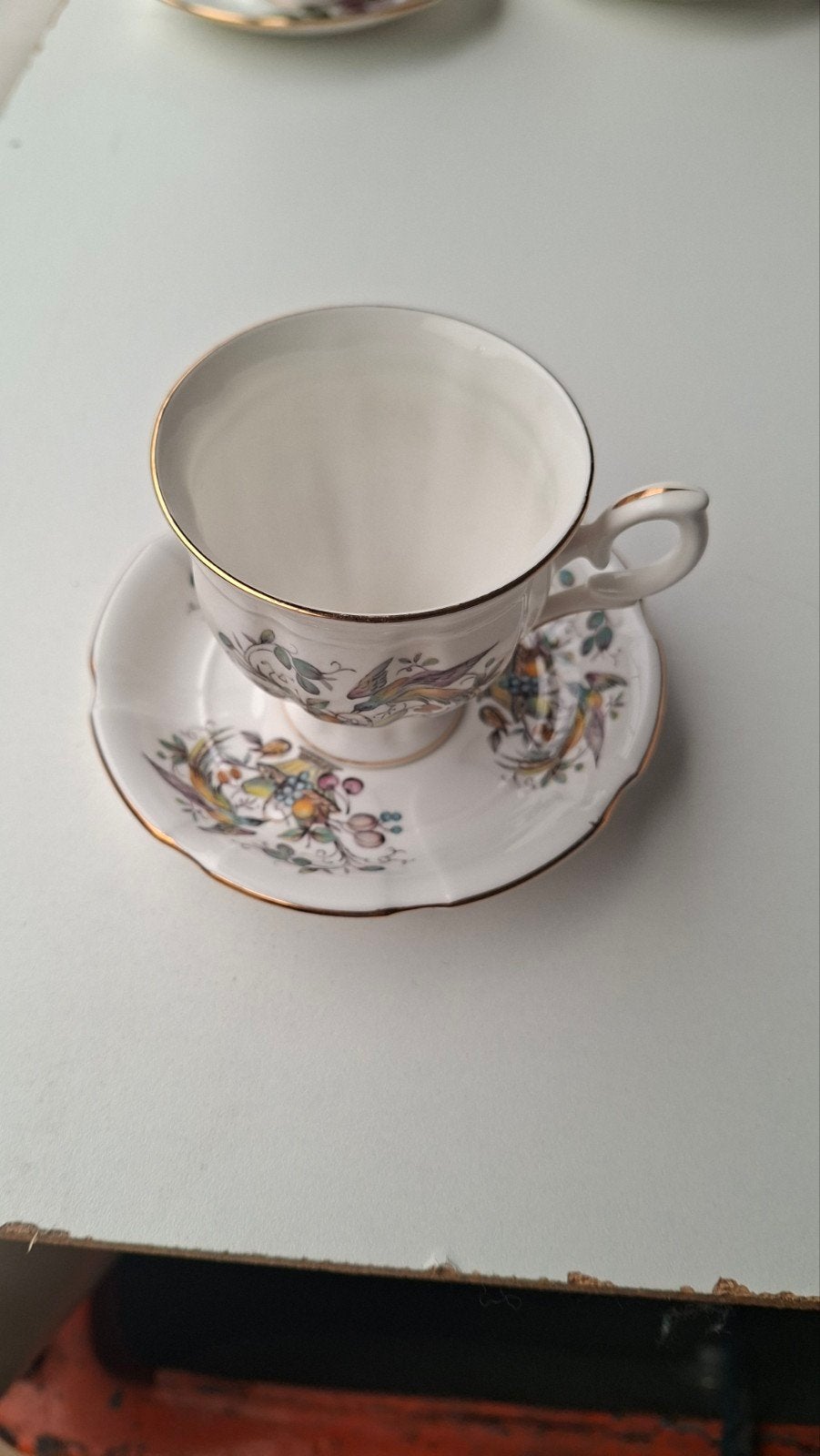 Vintage Staffordshire Crown Thee/Koffiekopje met Schotel, Ophalen of Verzenden