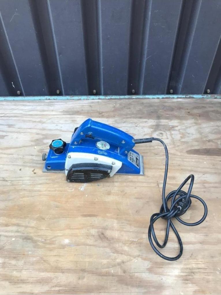 Elektrische schaafmachine - Blauw, gebruikt, Doe-het-zelf en Verbouw, Ophalen of Verzenden, Gebruikt